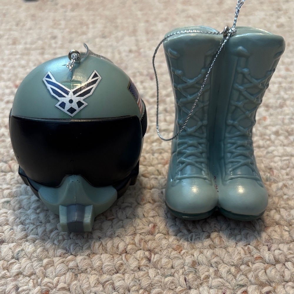 Air Force Military Helmet and Boots Ornaments